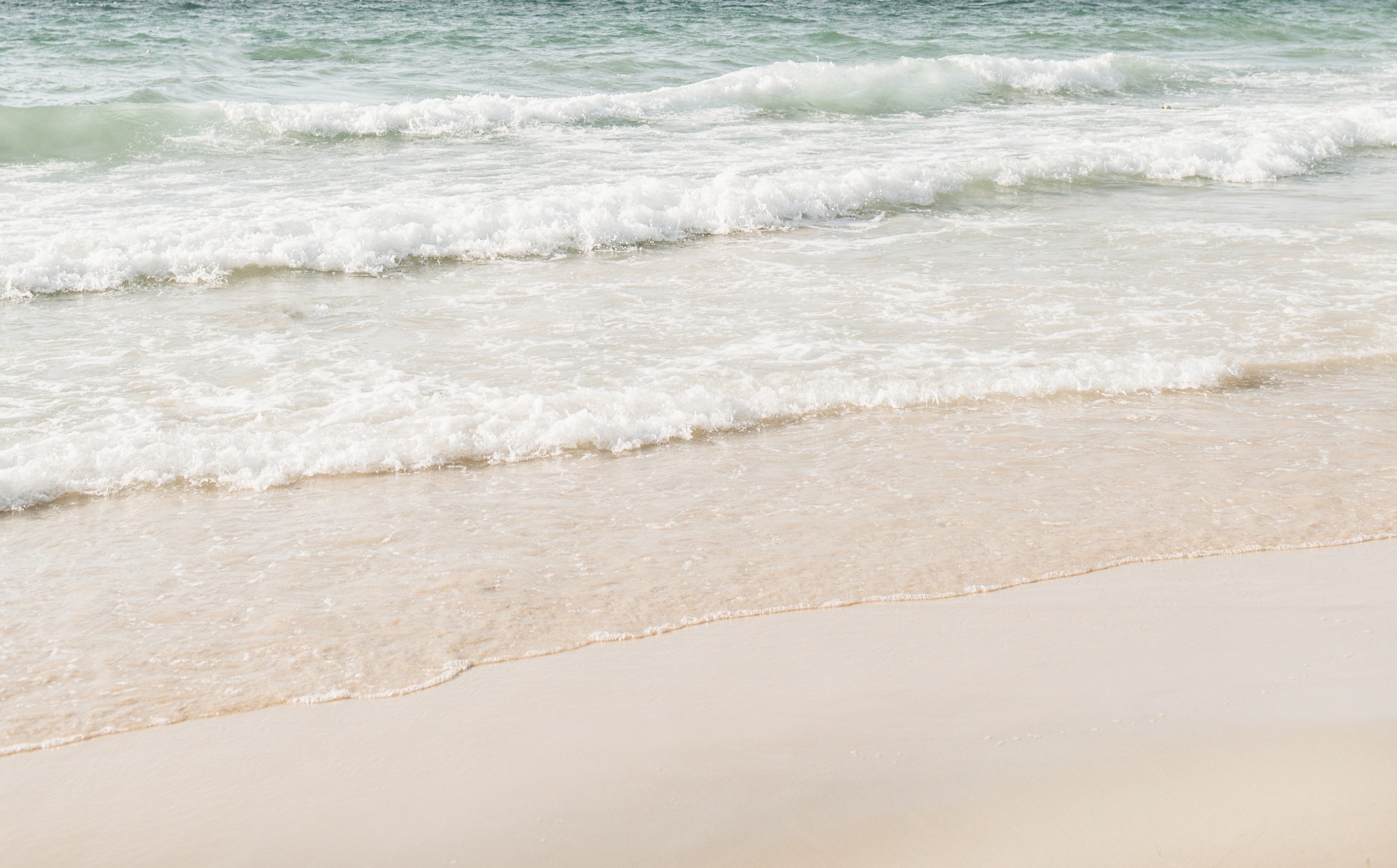 Peaceful ocean water in soft sunlight